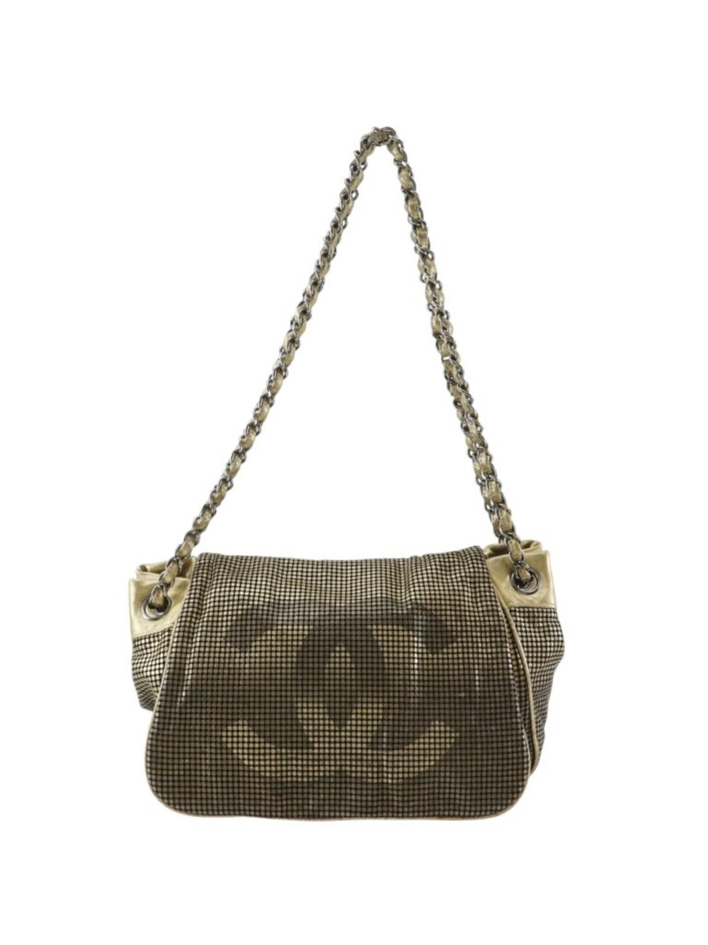 Chanel Hollywood Accordion Flap Leather Gold Shoulder Bag